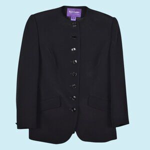 Ralph Lauren Collection Purple Label Jacket Women's Size 8 Black VTG Buttons 90s